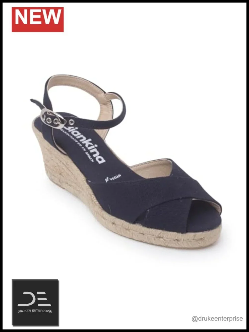 Vegan Espadrille Wedges Organic Cotton Jute Midsole Made in Spain
